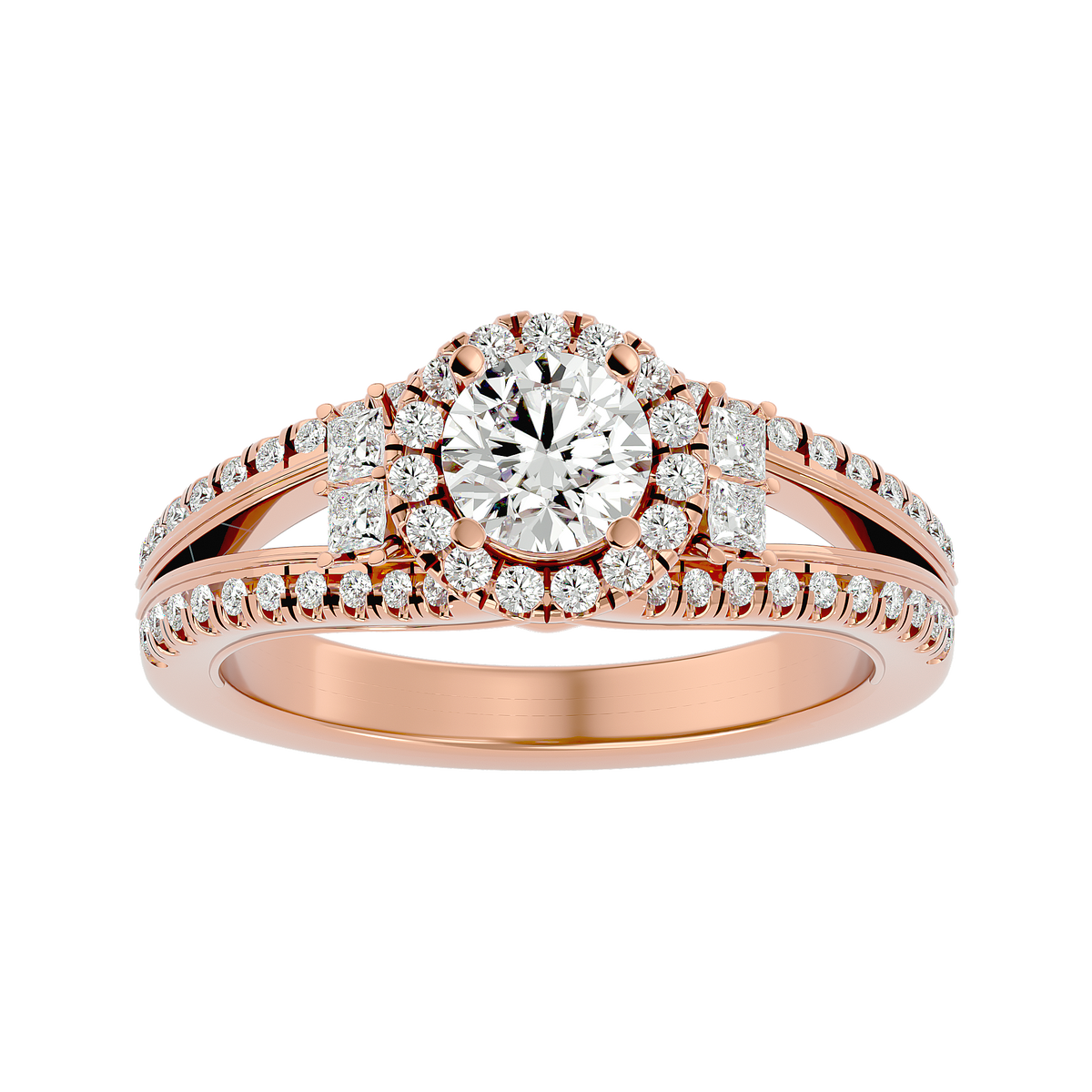 Caterina Solitaire Halo Ring