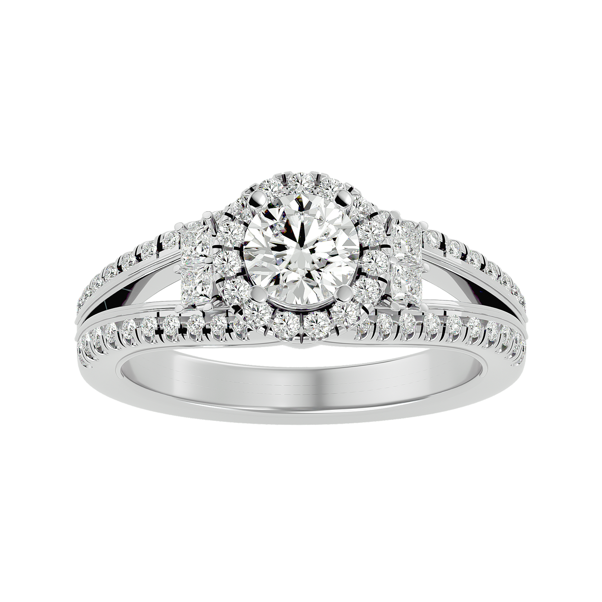 Caterina Solitaire Halo Ring