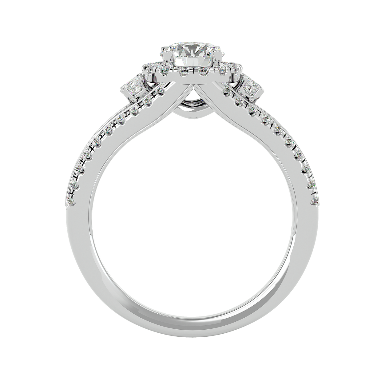 Caterina Solitaire Halo Ring