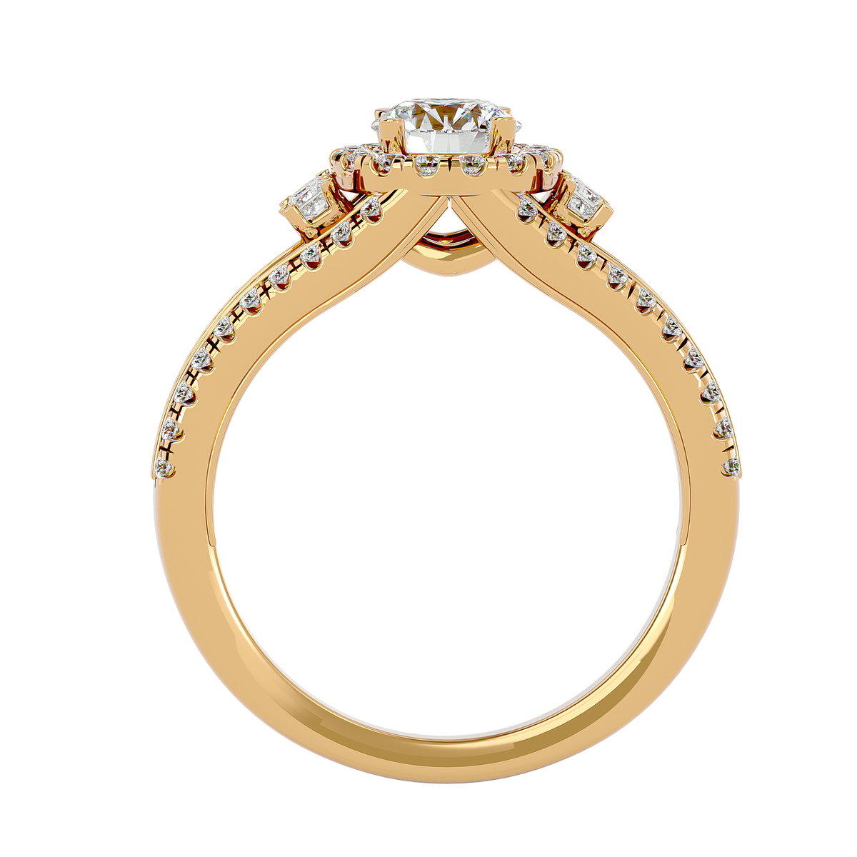 Caterina Solitaire Halo Ring