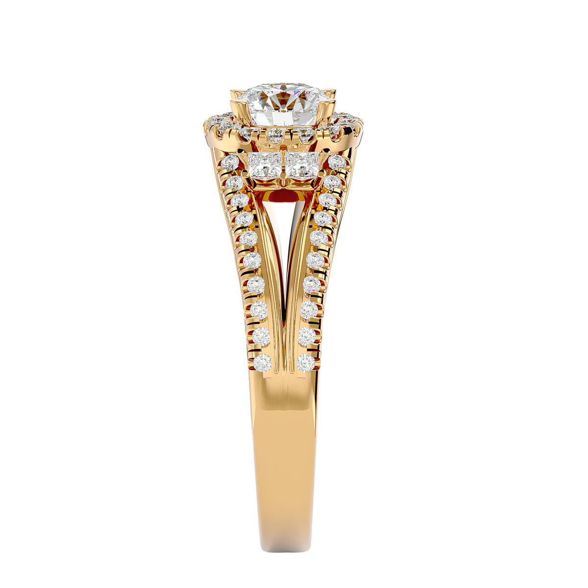 Caterina Solitaire Halo Ring