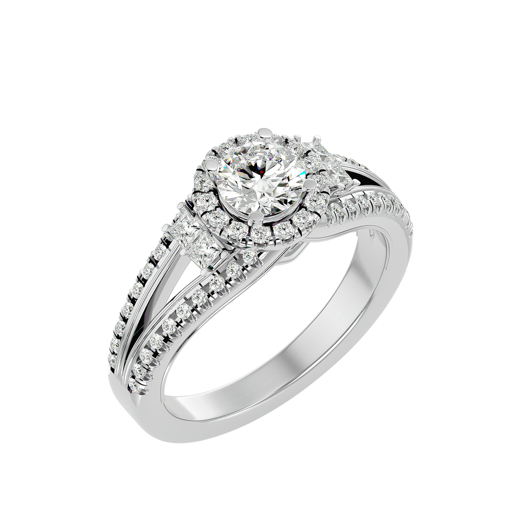 Caterina Solitaire Halo Ring
