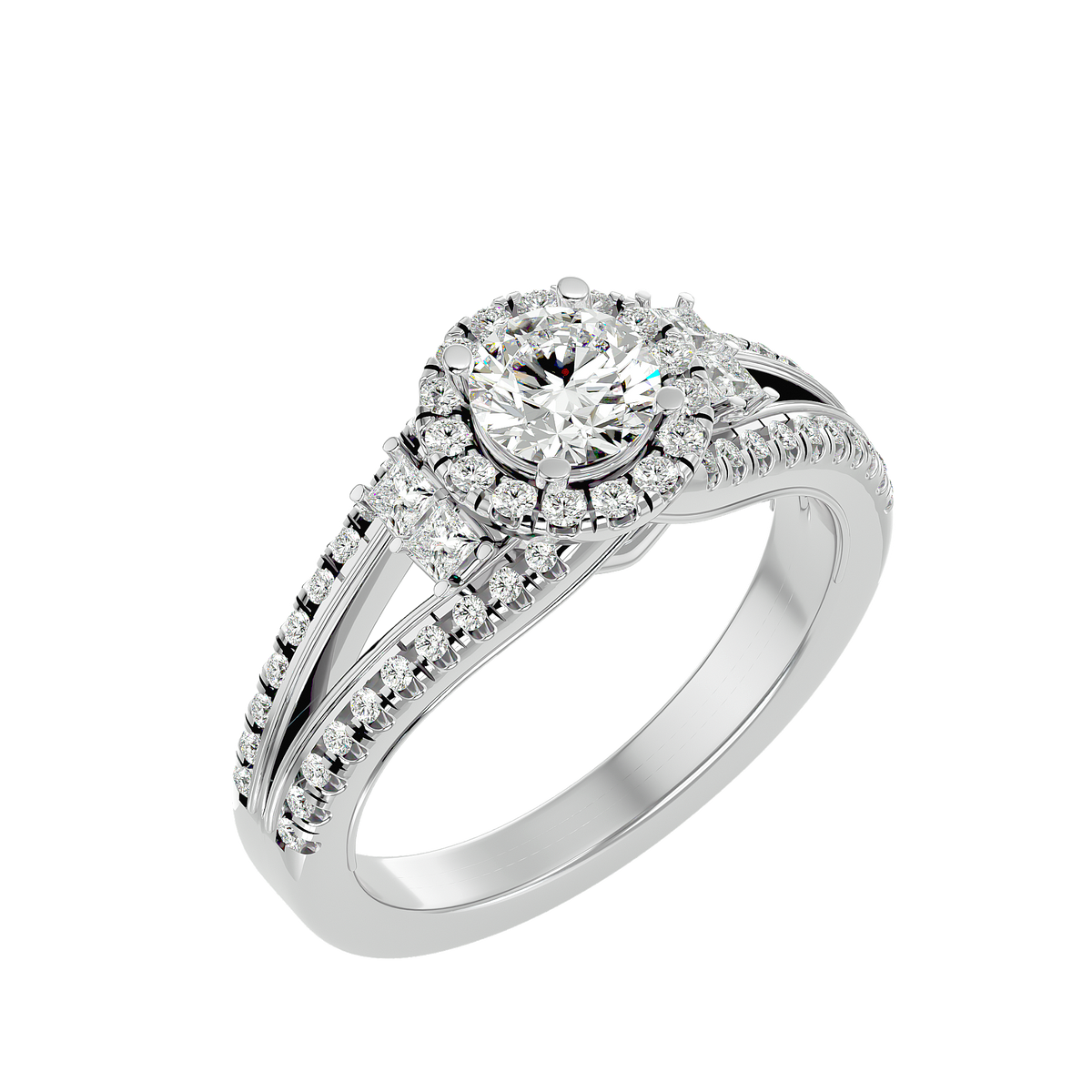 Caterina Solitaire Halo Ring