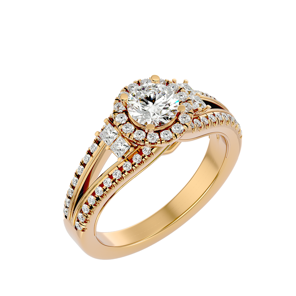 Caterina Solitaire Halo Ring