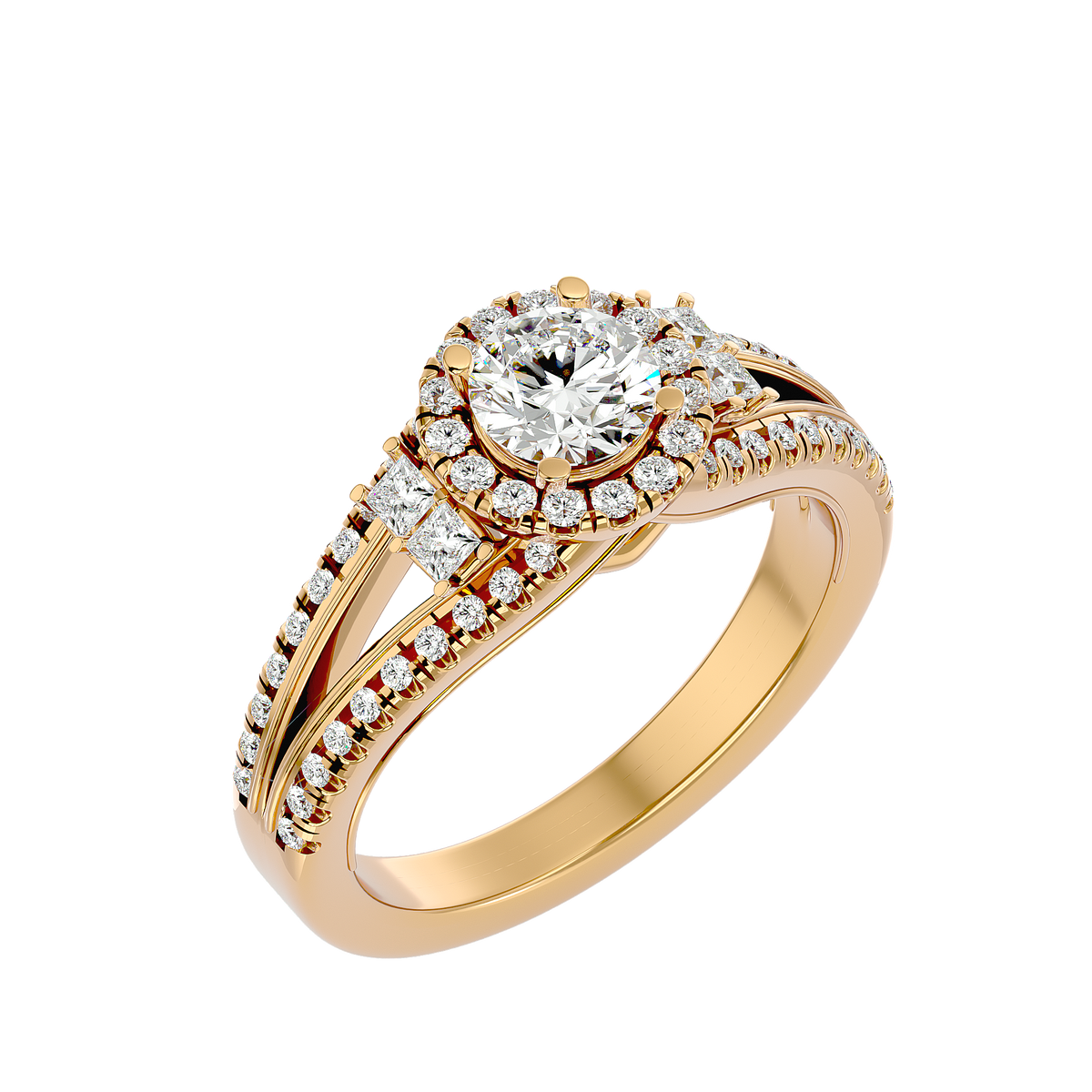 Caterina Solitaire Halo Ring