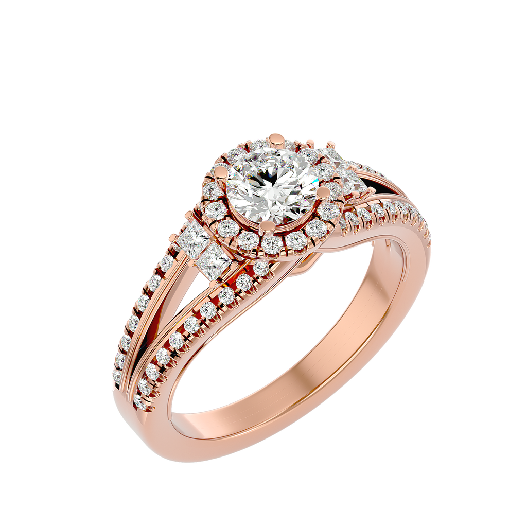 Caterina Solitaire Halo Ring