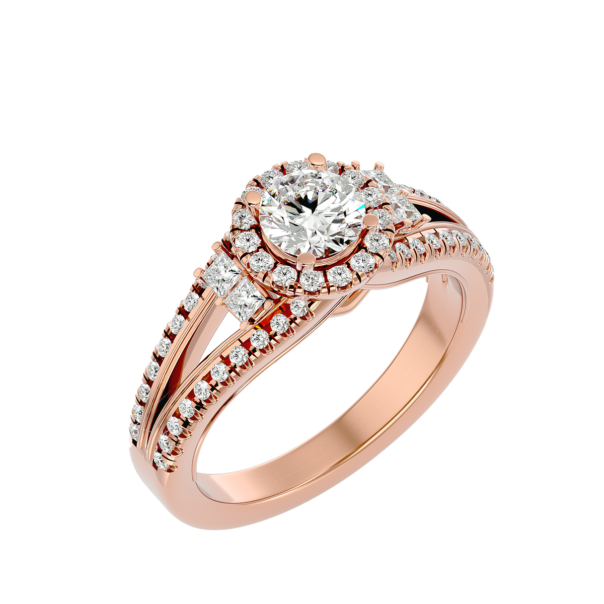 Caterina Solitaire Halo Ring