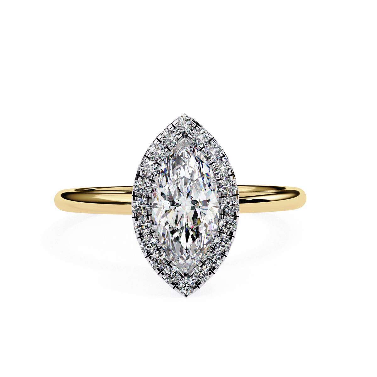 Cosmia Solitaire Halo Ring