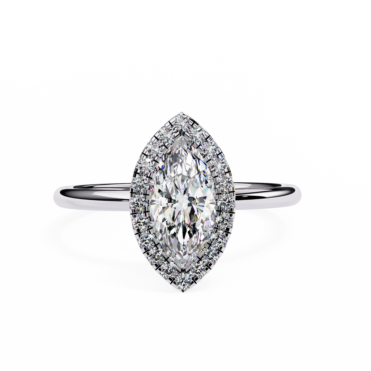 Cosmia Solitaire Halo Ring