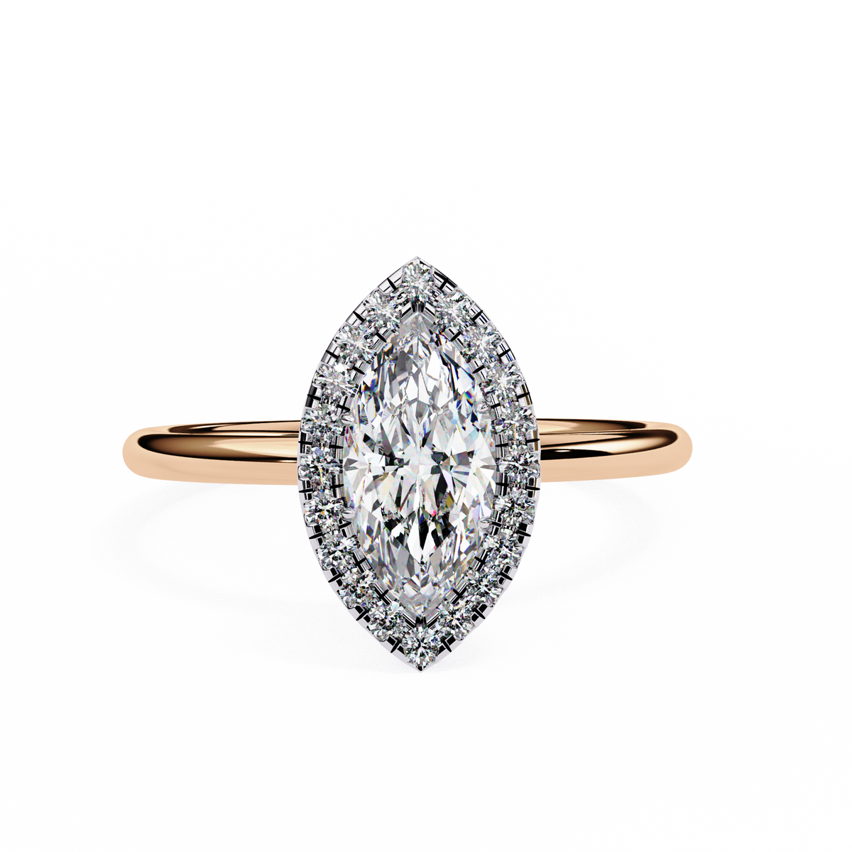 Cosmia Solitaire Halo Ring