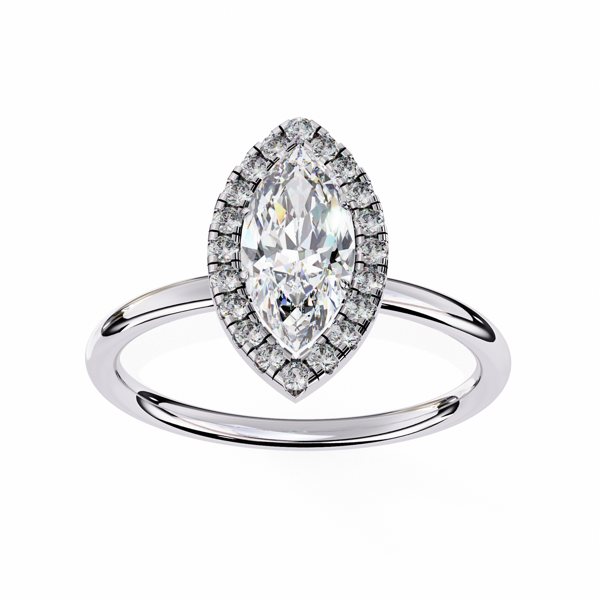 Cosmia Solitaire Halo Ring