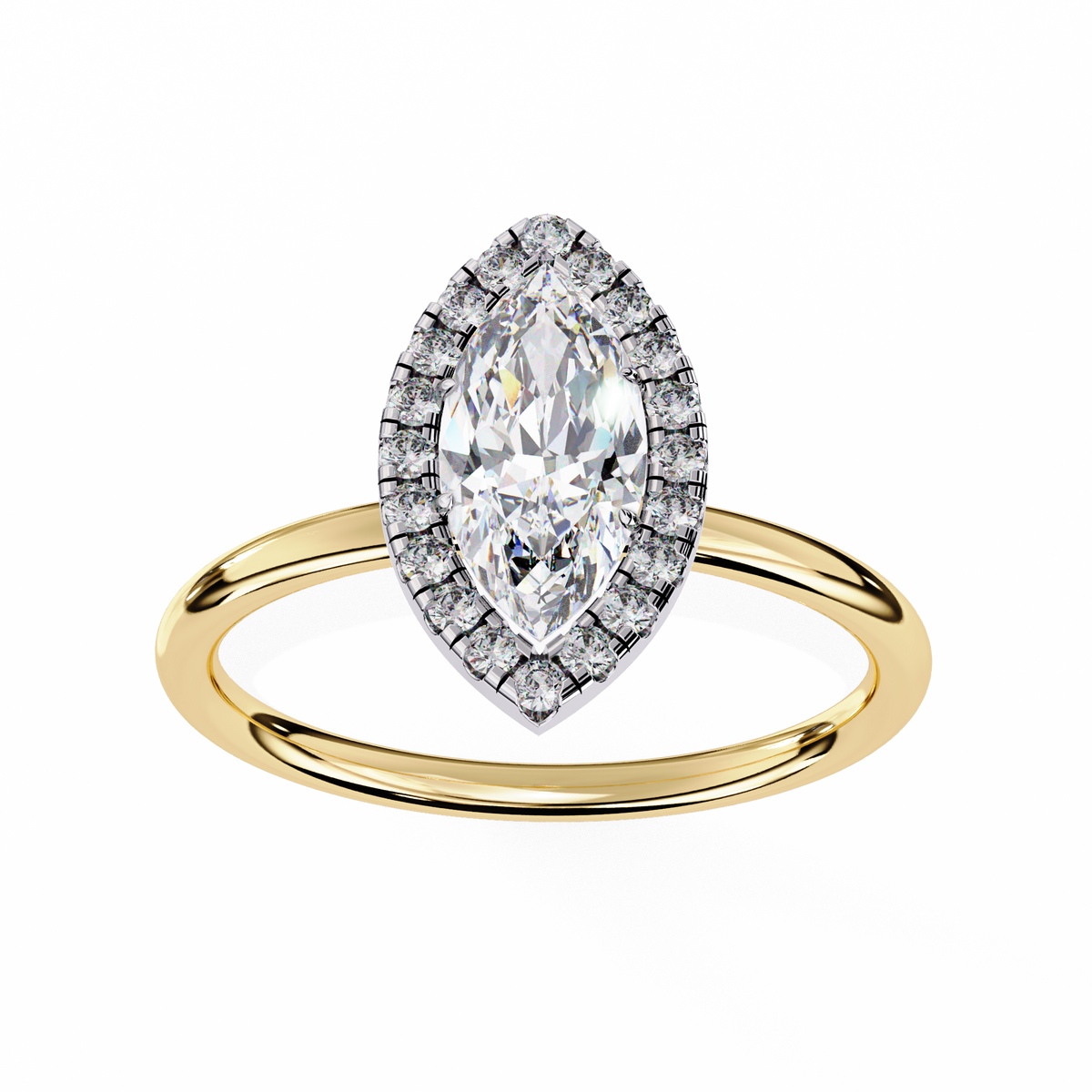 Cosmia Solitaire Halo Ring