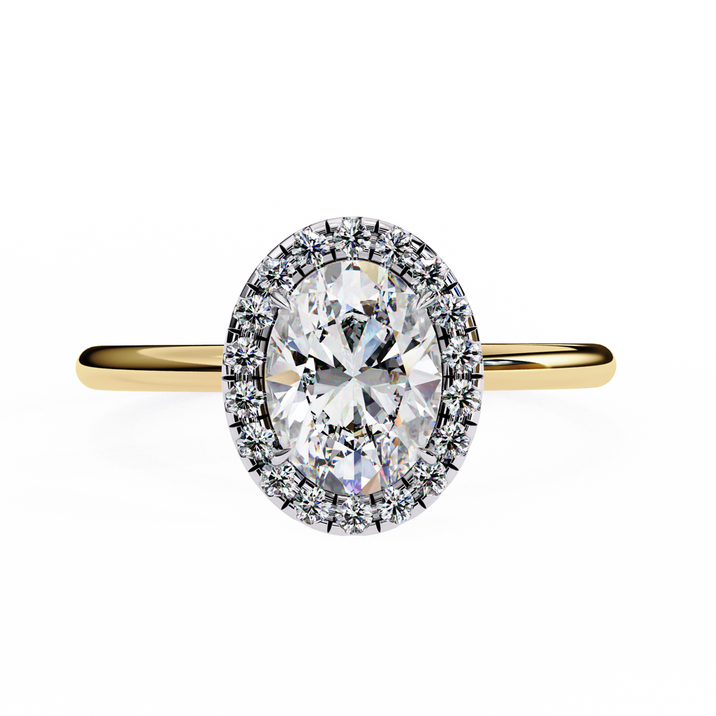 Janet Solitaire Halo Ring
