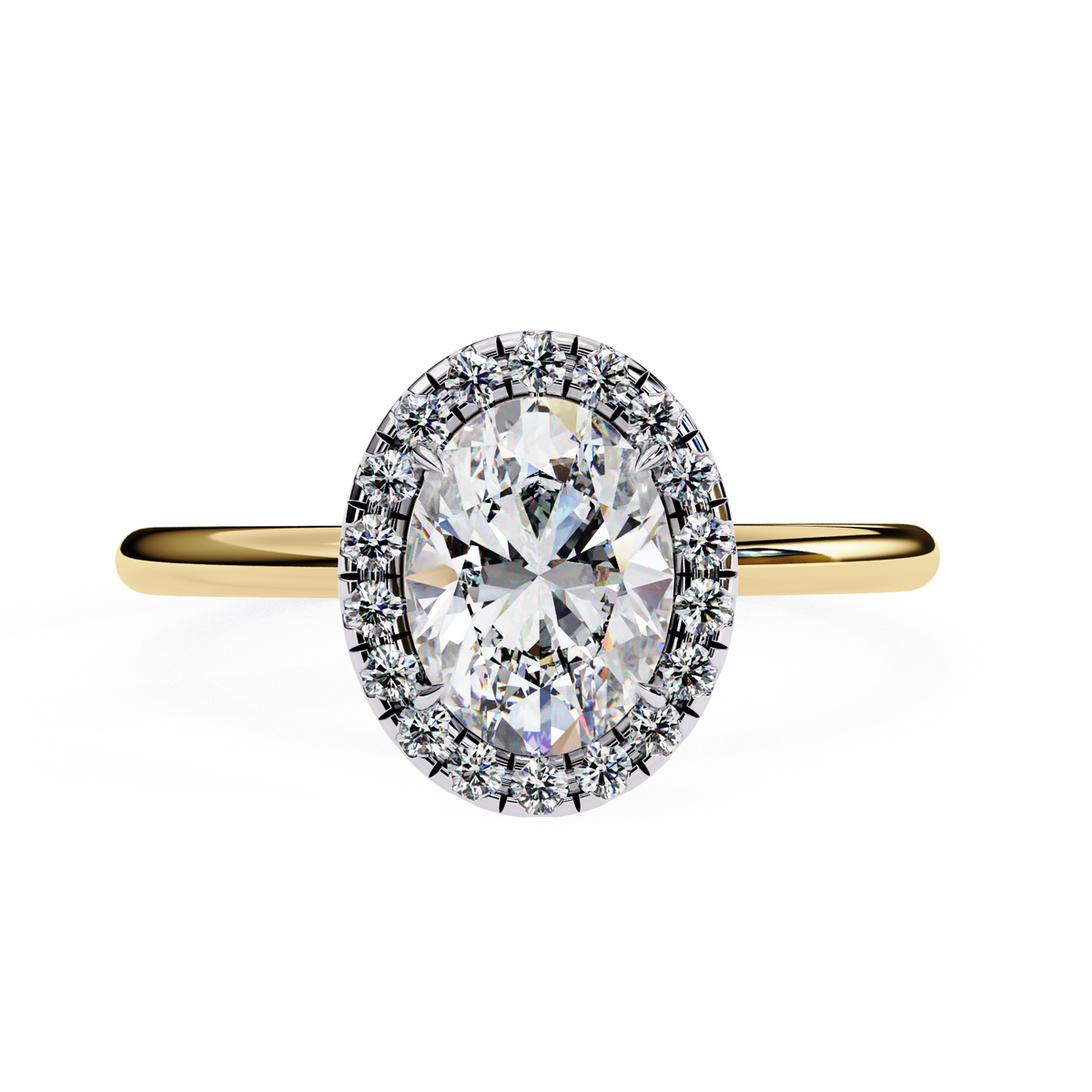 Janet Solitaire Halo Ring