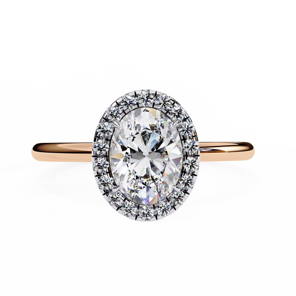 Janet Solitaire Halo Ring