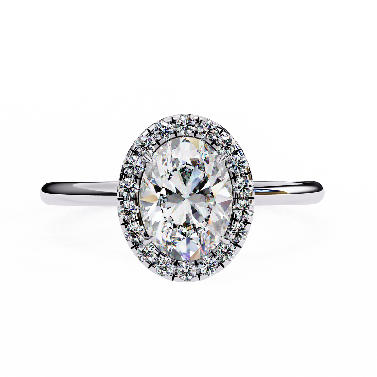Janet Solitaire Halo Ring