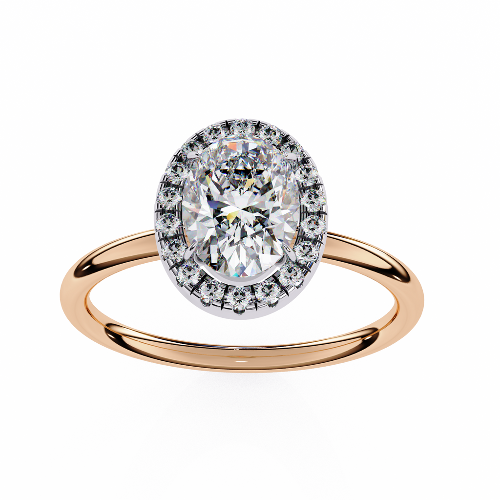 Janet Solitaire Halo Ring