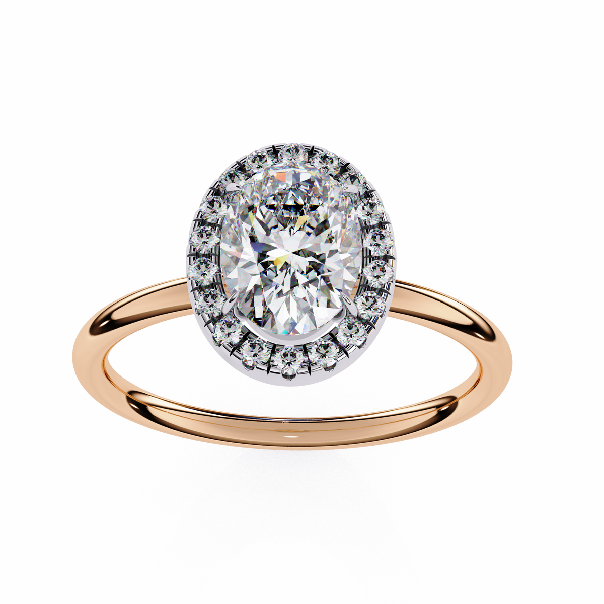 Janet Solitaire Halo Ring