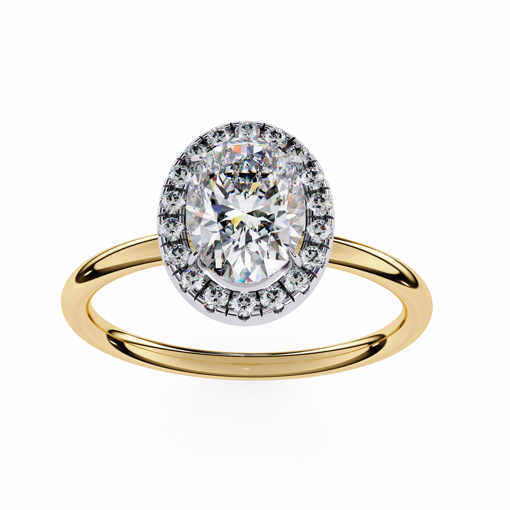 Janet Solitaire Halo Ring