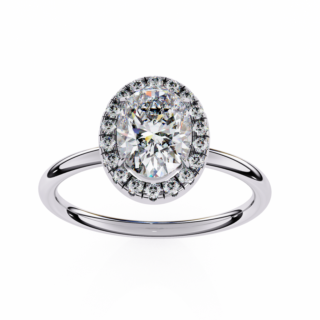 Janet Solitaire Halo Ring