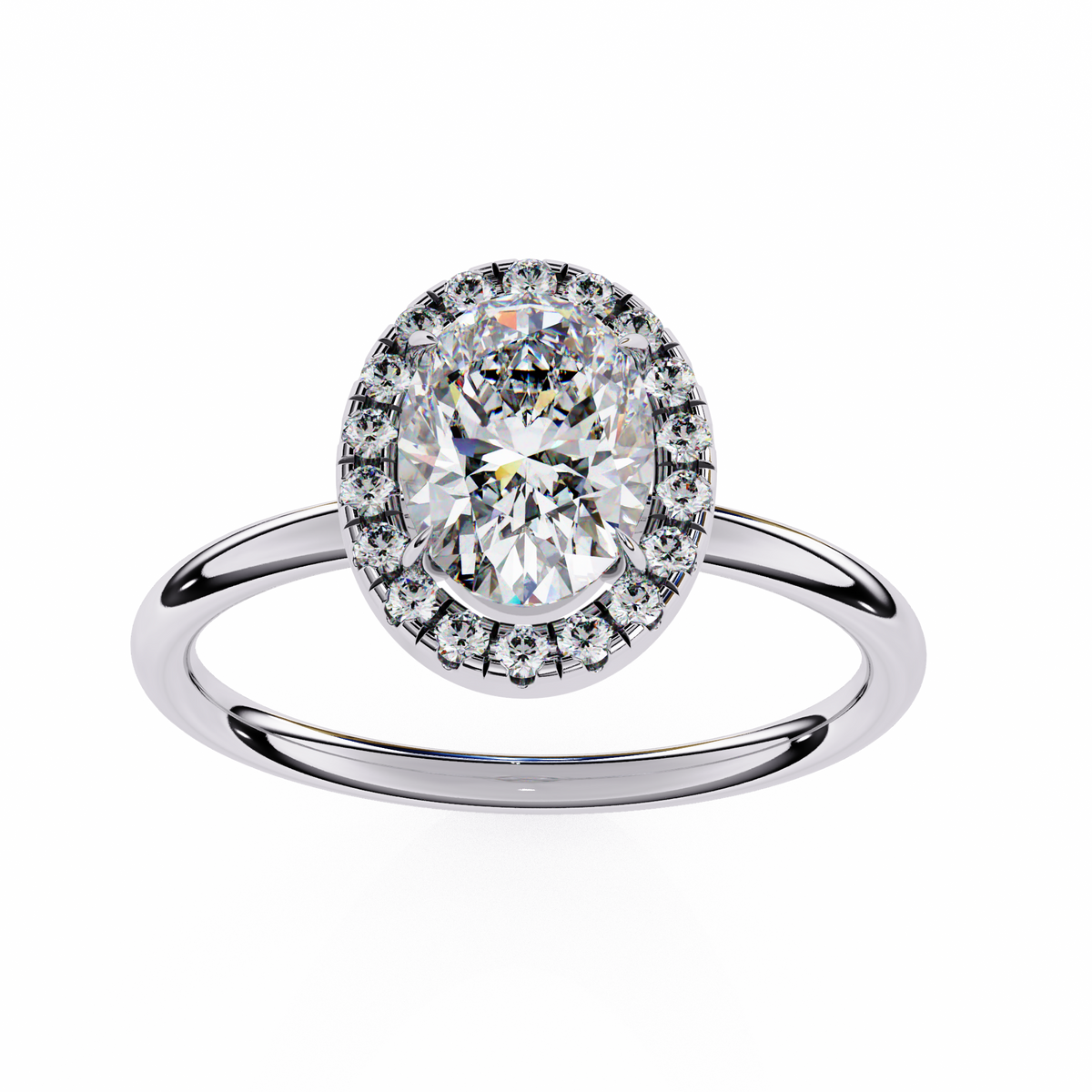 Janet Solitaire Halo Ring