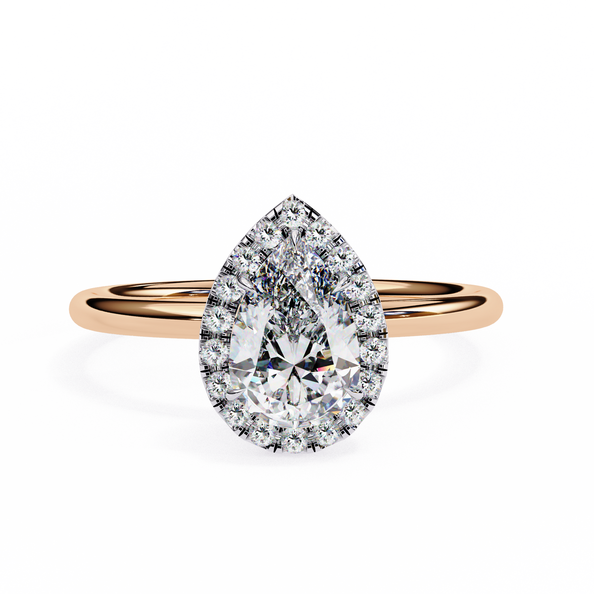 Edna Solitaire Halo Ring