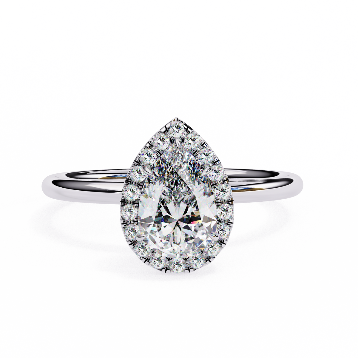 Edna Solitaire Halo Ring