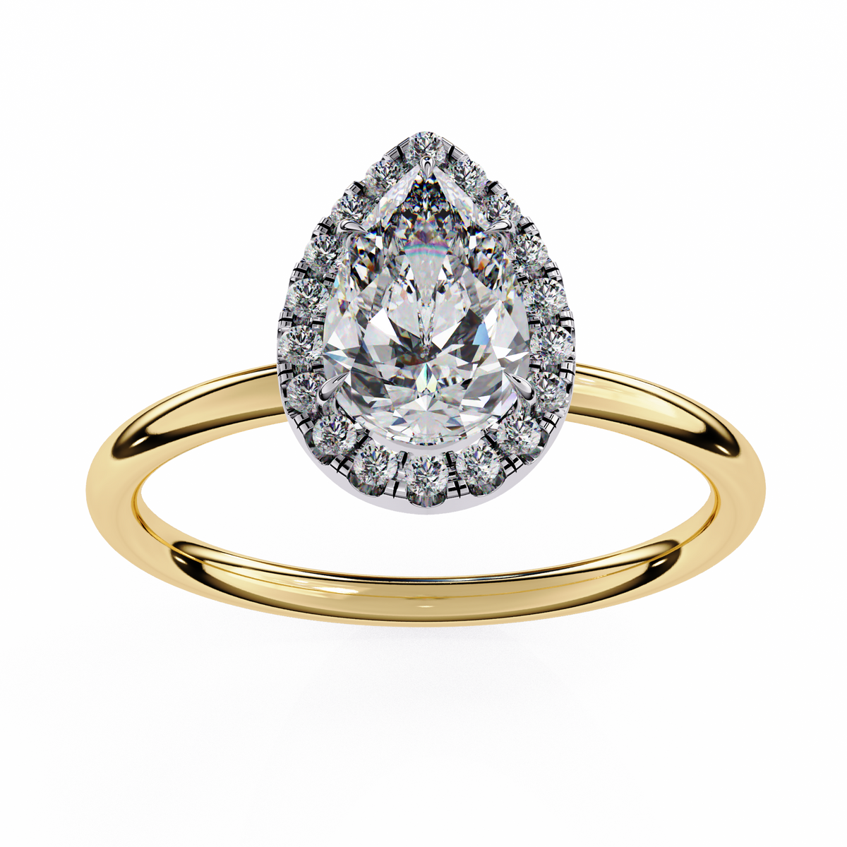 Edna Solitaire Halo Ring