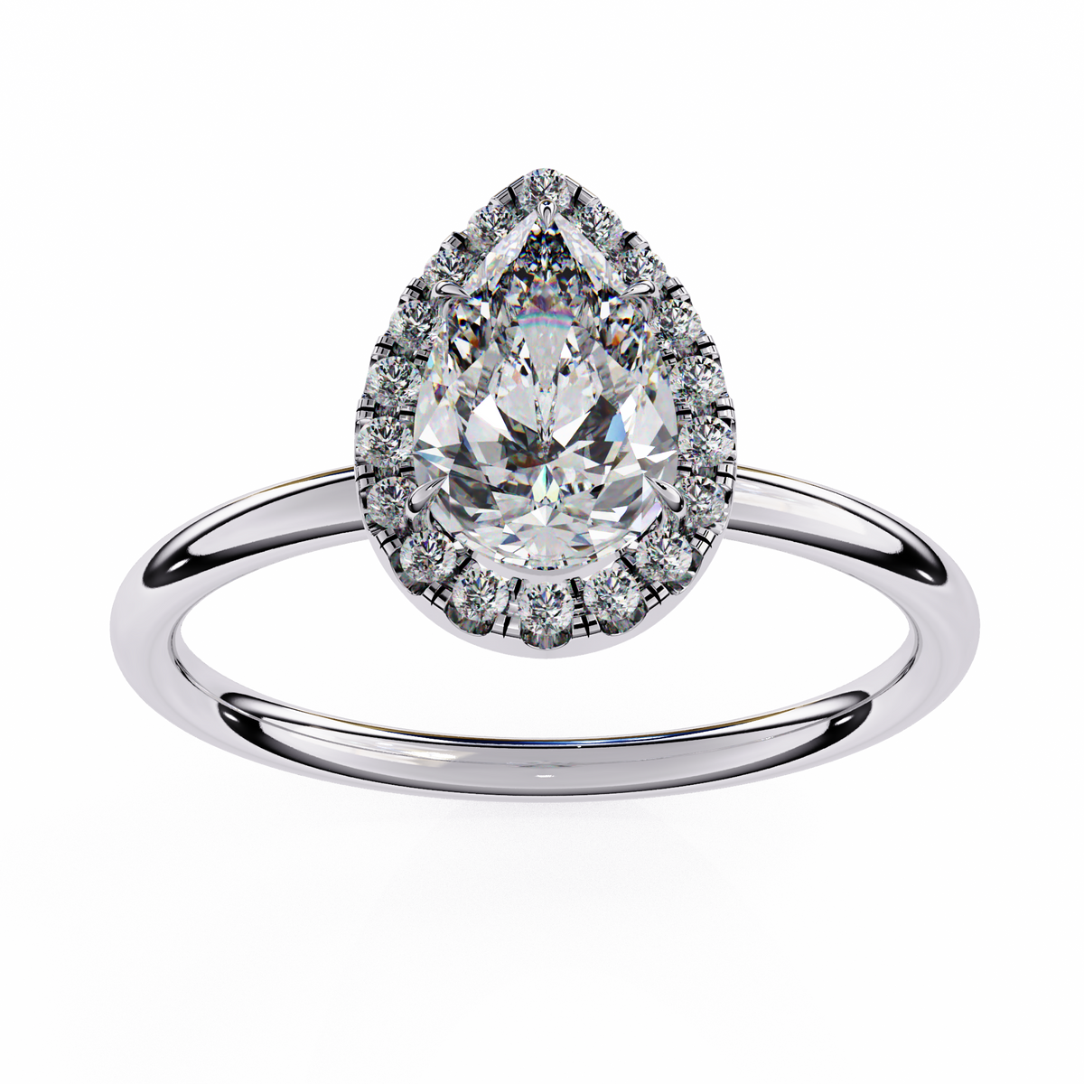 Edna Solitaire Halo Ring