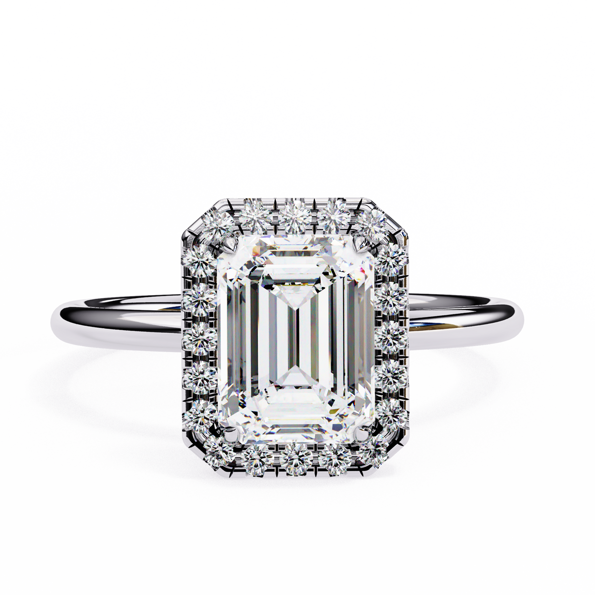 Diana Solitaire Halo Ring
