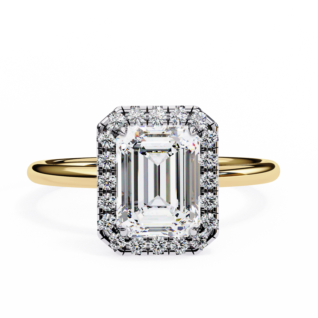 Diana Solitaire Halo Ring