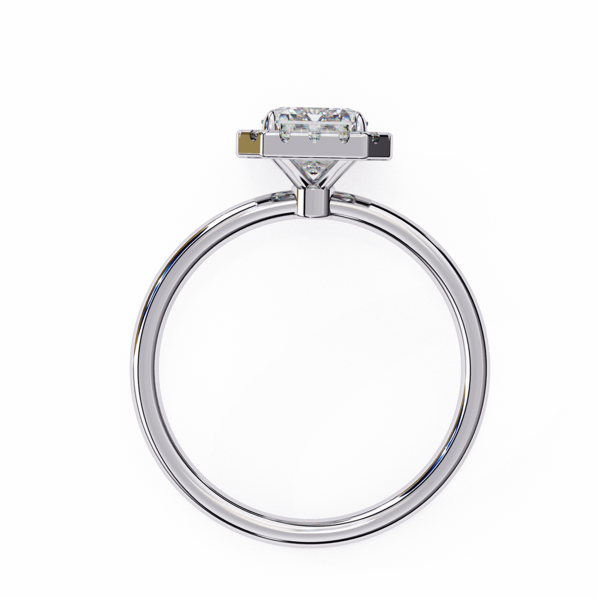 Diana Solitaire Halo Ring