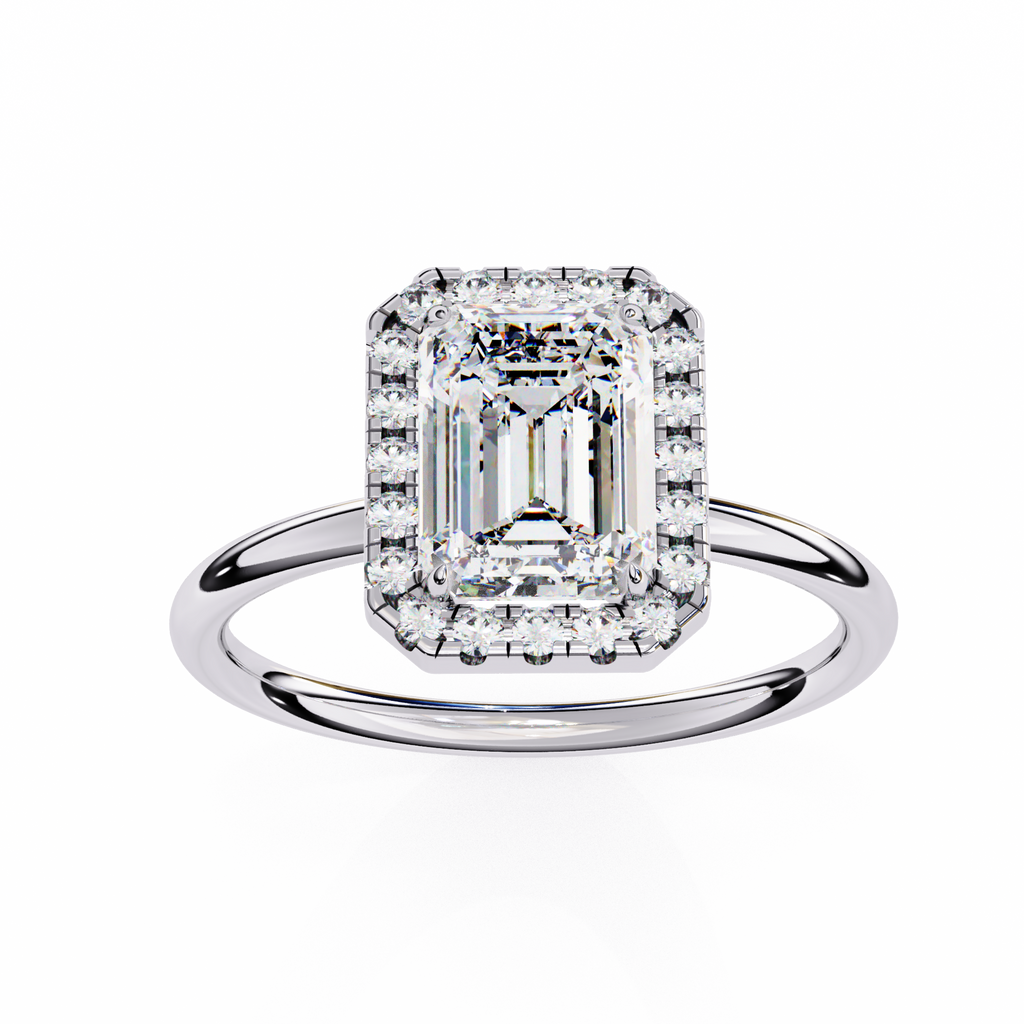 Diana Solitaire Halo Ring