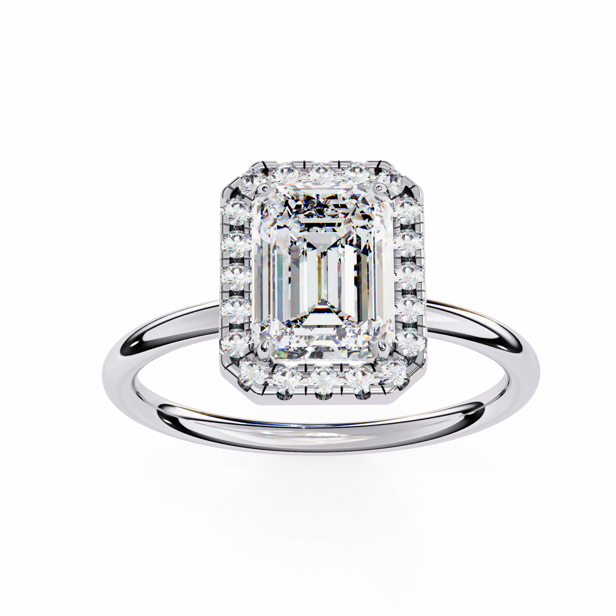 Diana Solitaire Halo Ring
