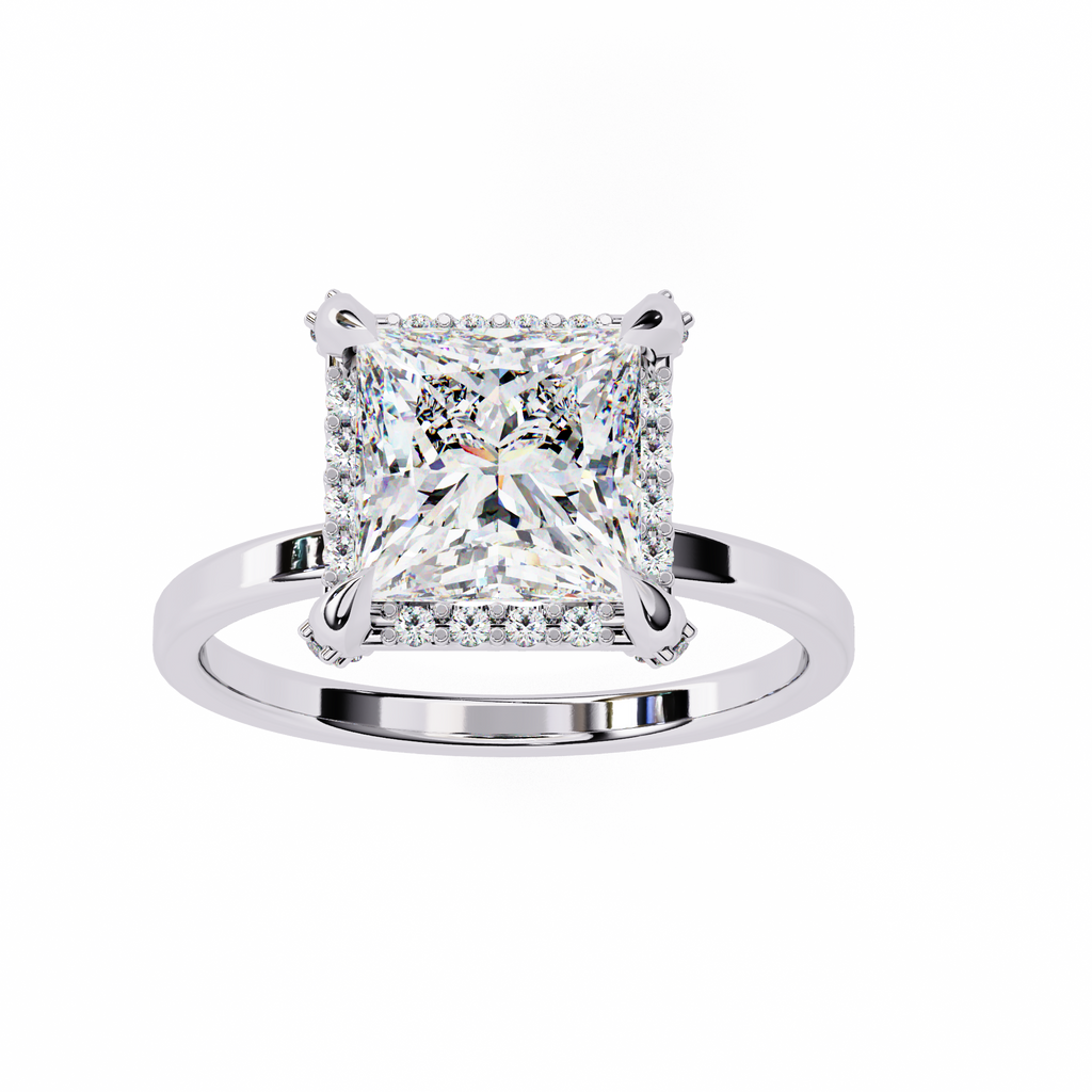 Roxanne Solitaire Halo Ring