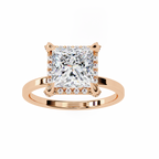Roxanne Solitaire Halo Ring