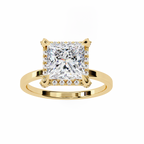 Roxanne Solitaire Halo Ring