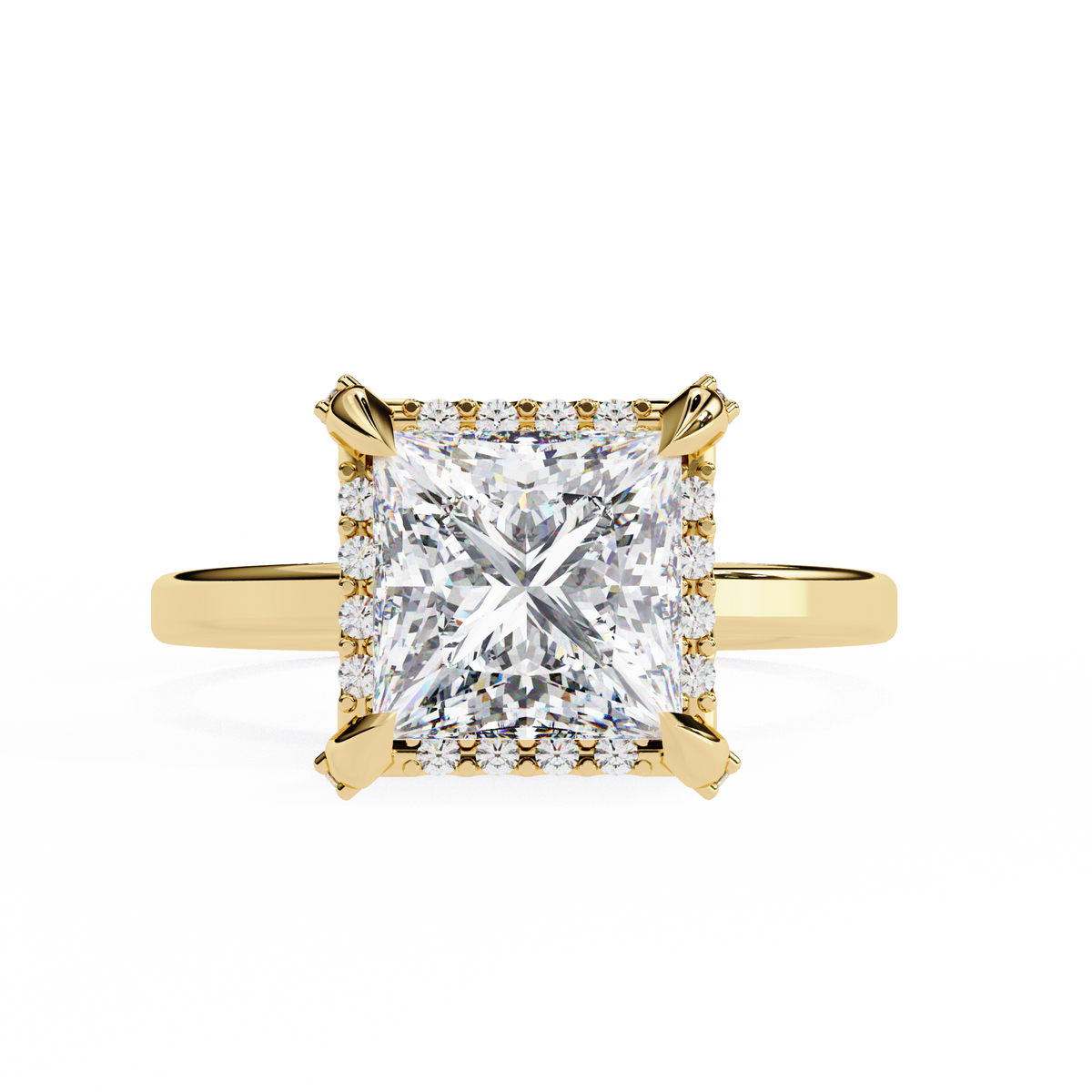 Roxanne Solitaire Halo Ring