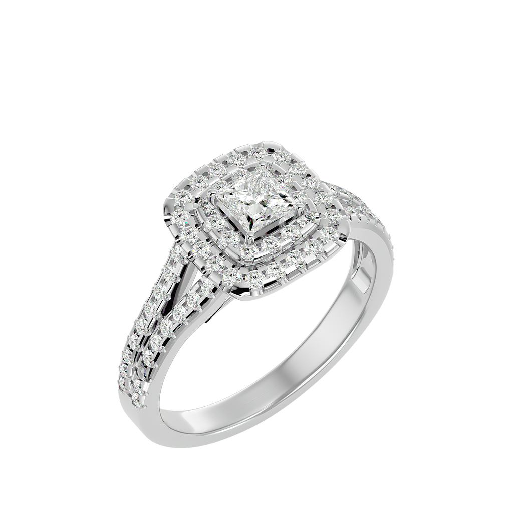 Cecelia Solitaire Halo Ring