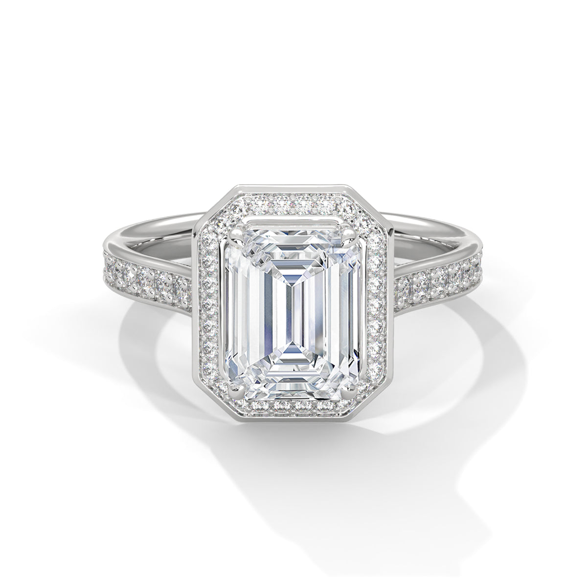 Silvia Solitaire Halo Ring