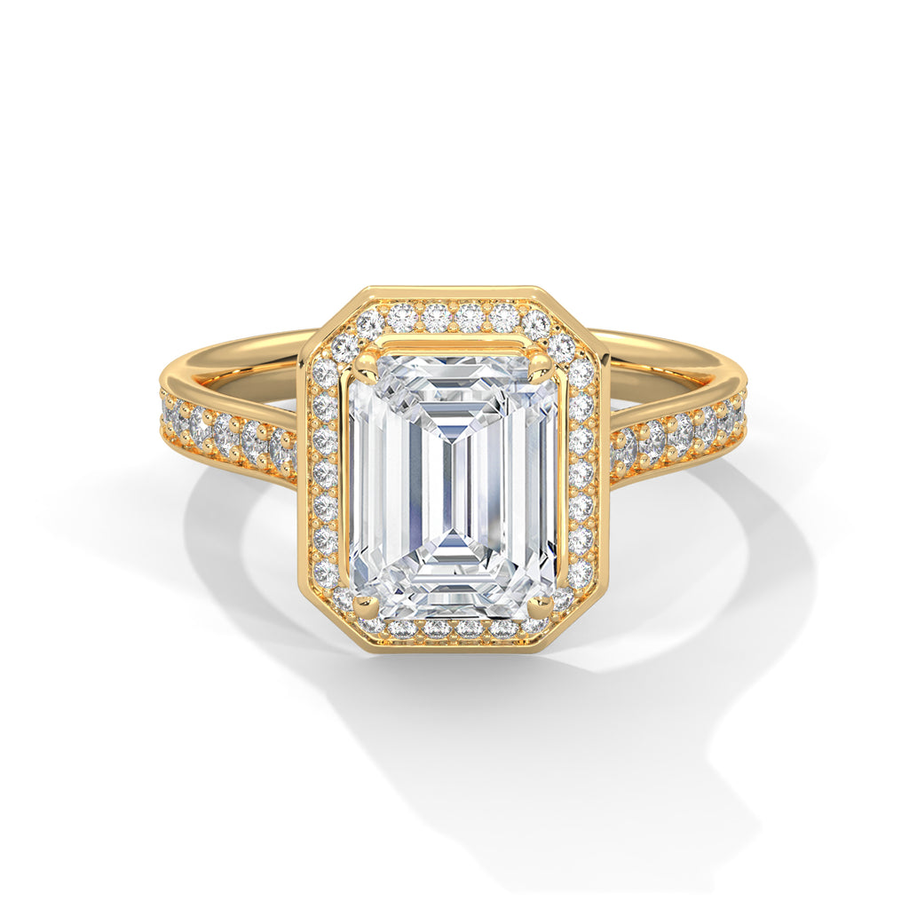 Silvia Solitaire Halo Ring