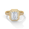 Silvia Solitaire Halo Ring
