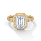 Silvia Solitaire Halo Ring