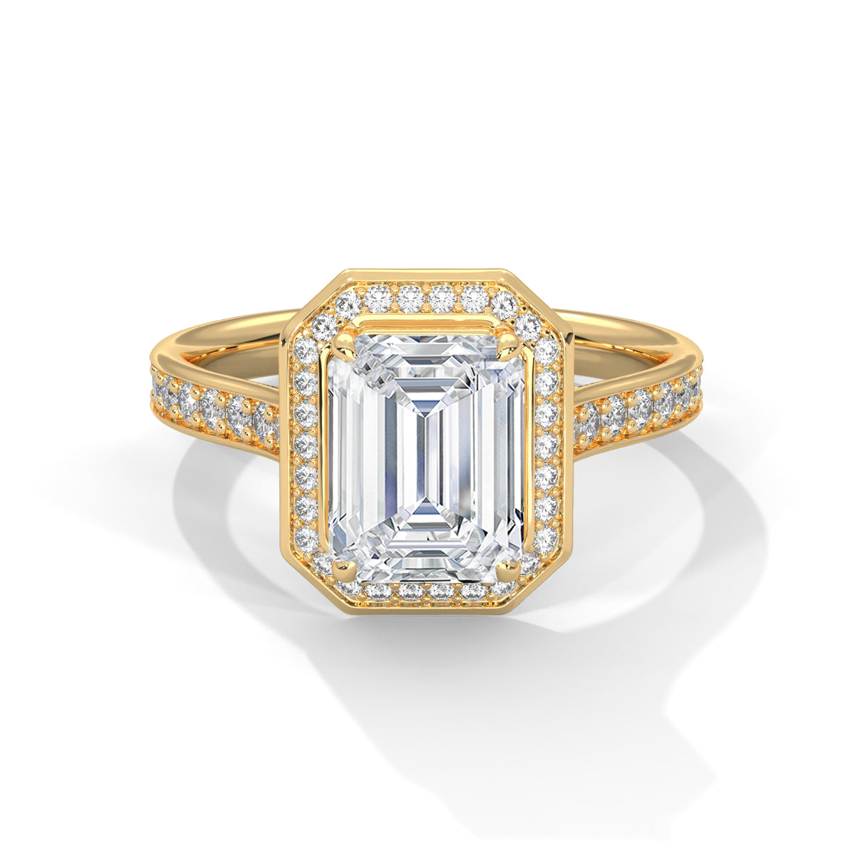 Silvia Solitaire Halo Ring