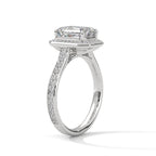 Silvia Solitaire Halo Ring