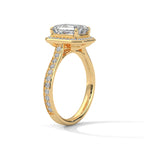Silvia Solitaire Halo Ring