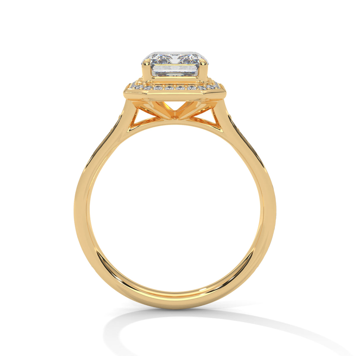 Silvia Solitaire Halo Ring