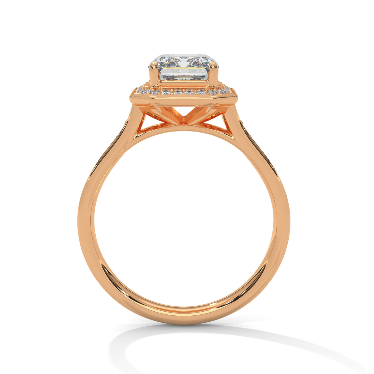 Silvia Solitaire Halo Ring