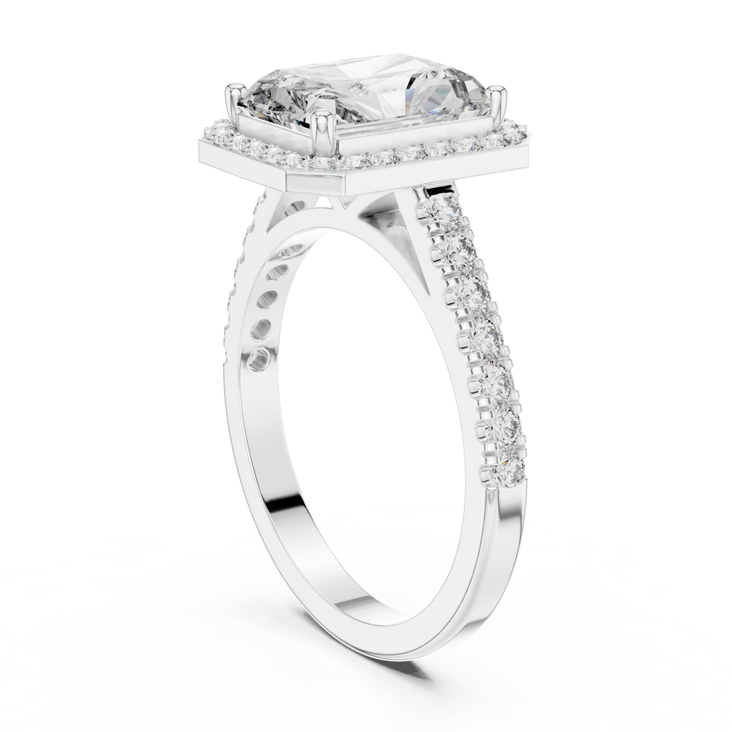 Cora Solitaire  Halo Ring