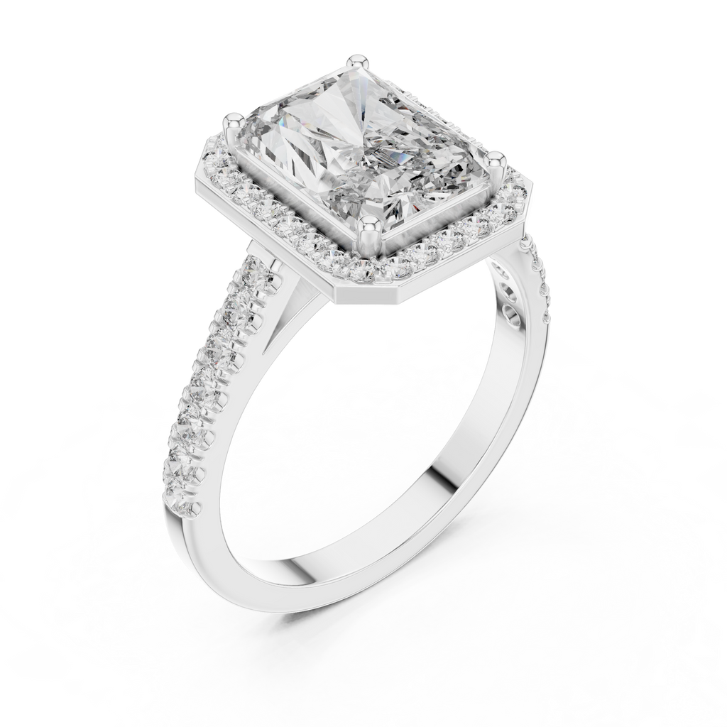 Cora Solitaire  Halo Ring